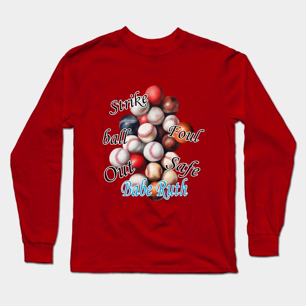Heroic Home Run: The Power of Baseball in One Hit Long Sleeve T-Shirt by enyeniarts